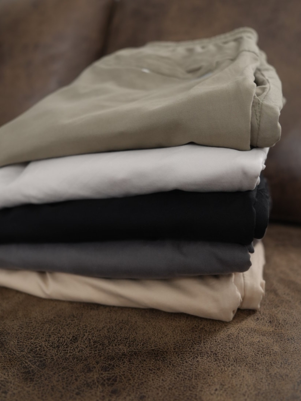 Men's Zara Slim Fit Chino Jogger Pants in Olive, White, Black, Gray, and Tan
